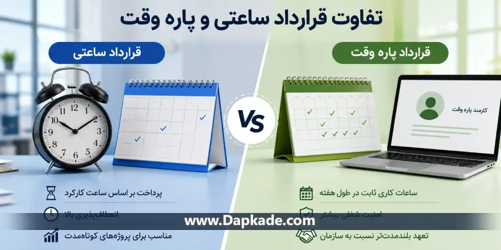 تفاوت قرارداد ساعتی و پاره وقت به طور خلاصه